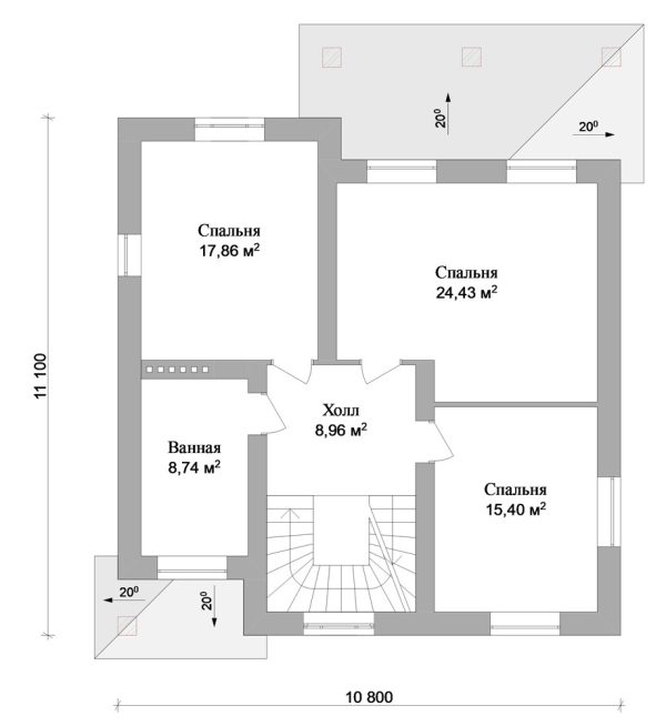 1. Проект дома C-034 Екстерьер Проект дома C-034 - фото 1