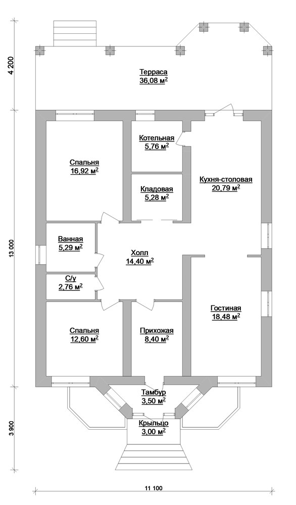 22. Проект дома C-036 Екстерьер Проект дома C-036 - фото 22