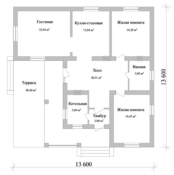 3. Проект дома C-102 Екстерьер Проект дома C-102 - фото 3