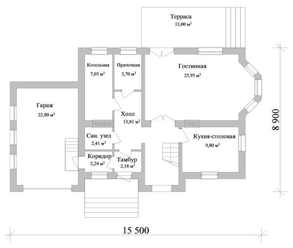 3. Проект дома C-106 Екстерьер Проект дома C-106 - фото 3