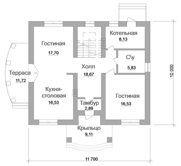 1. Проект дома C-117 Екстерьер Проект дома C-117 - фото 1