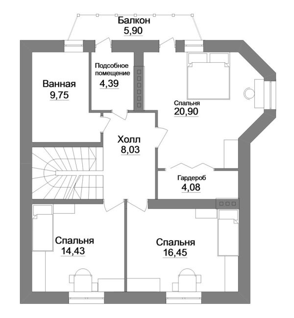 5. Проект дома C-171 Екстерьер Проект дома C-171 - фото 5