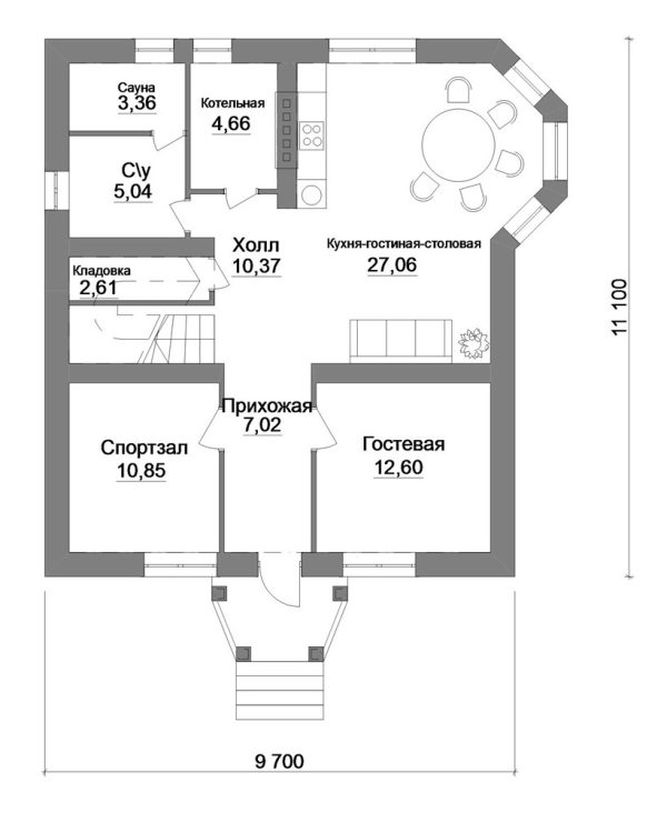 9. Проект дома C-171 Екстерьер Проект дома C-171 - фото 9