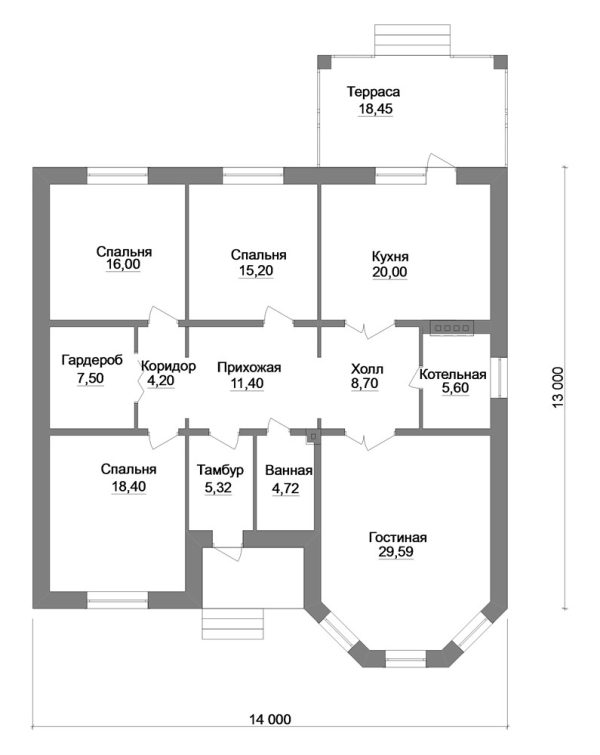 1. Проект дома C-217 Екстерьер Проект дома C-217 - фото 1