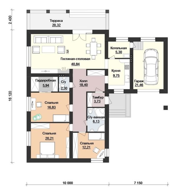 1. Проект дома C-220 Екстерьер Проект дома C-220 - фото 1