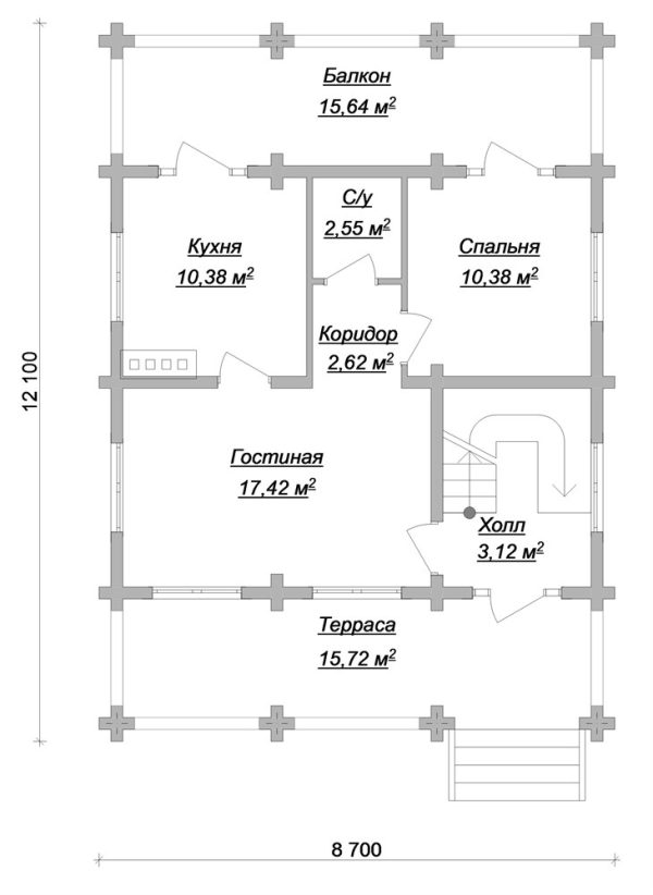 9. Проект дома C-251 Екстерьер Проект дома C-251 - фото 9