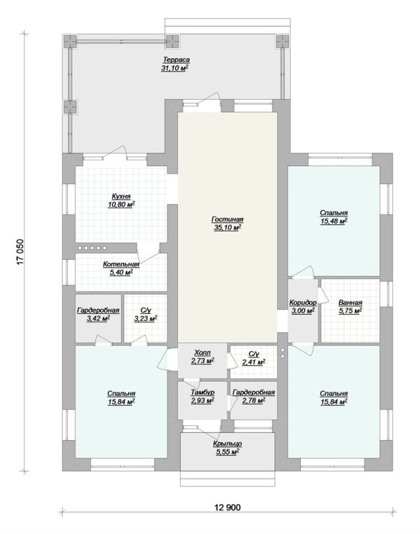 17. Проект дома C-257 Екстерьер Проект дома C-257 - фото 17