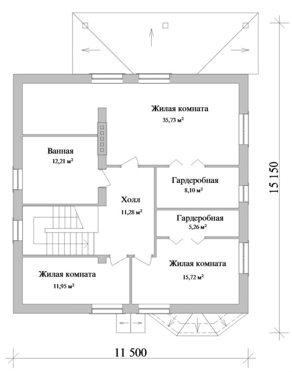4. Проект дома D-023 Екстерьер Проект дома D-023 - фото 4