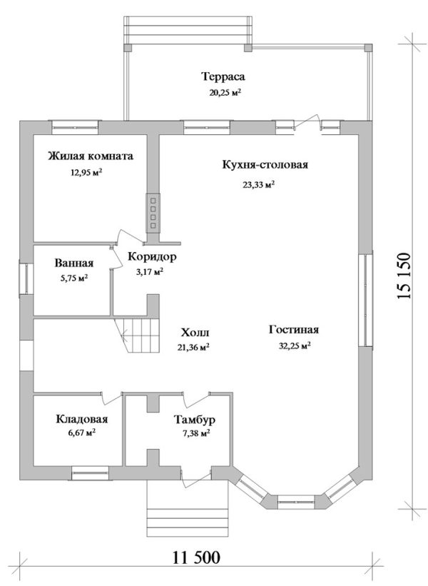 15. Проект дома D-023 Екстерьер Проект дома D-023 - фото 15