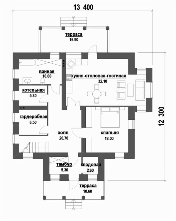 1. Проект дома D-086 Екстерьер Проект дома D-086 - фото 1