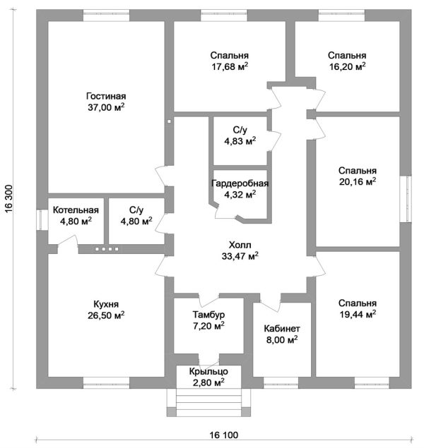11. Проект дома D-124 Екстерьер Проект дома D-124 - фото 11