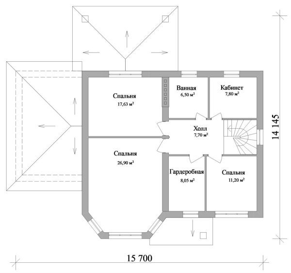 15. Проект дома D-129 Екстерьер Проект дома D-129 - фото 15