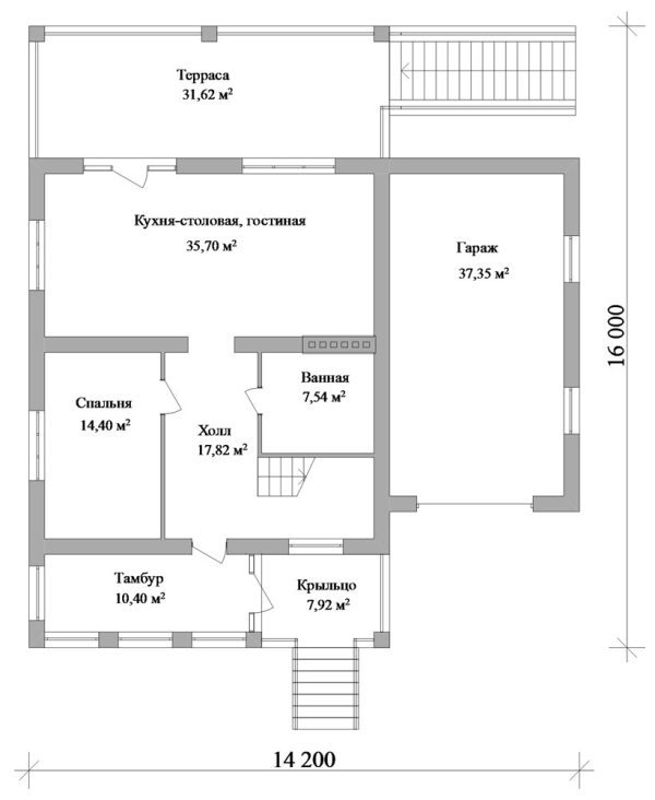 15. Проект дома E-004 Екстерьер Проект дома E-004 - фото 15