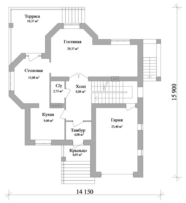 12. Проект дома E-061 Екстерьер Проект дома E-061 - фото 12