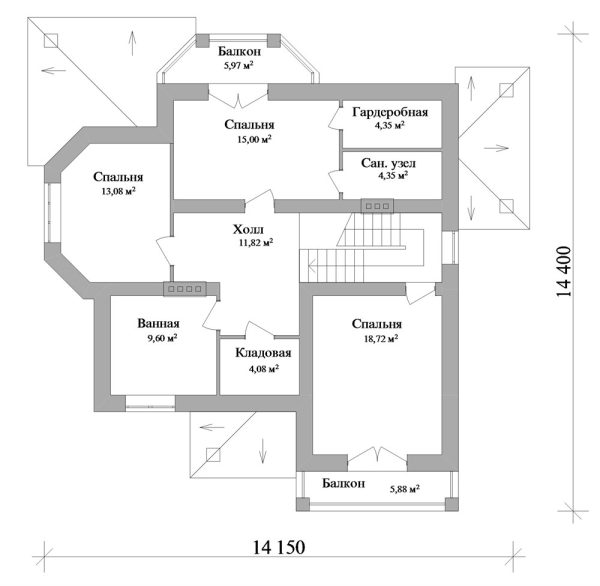 13. Проект дома E-061 Екстерьер Проект дома E-061 - фото 13