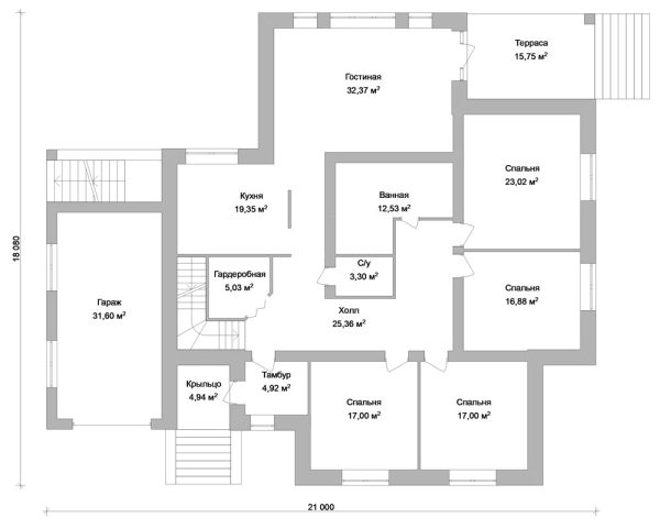13. Проект дома F-006 Екстерьер Проект дома F-006 - фото 13