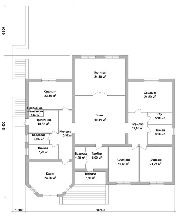 14. Проект дома F-007 Екстерьер Проект дома F-007 - фото 14