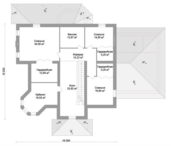 4. Проект дома F-009 Екстерьер Проект дома F-009 - фото 4