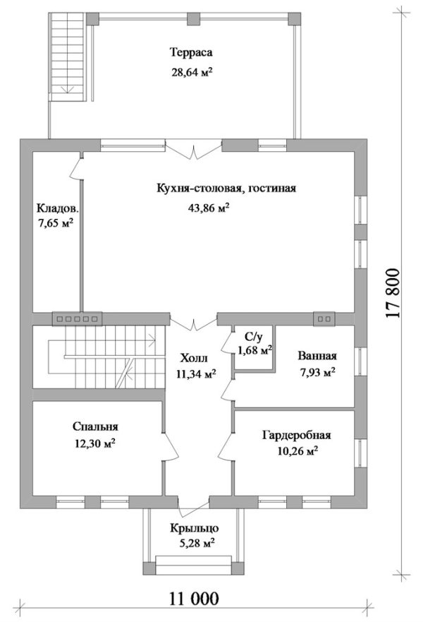 17. Проект дома F-017 Екстерьер Проект дома F-017 - фото 17