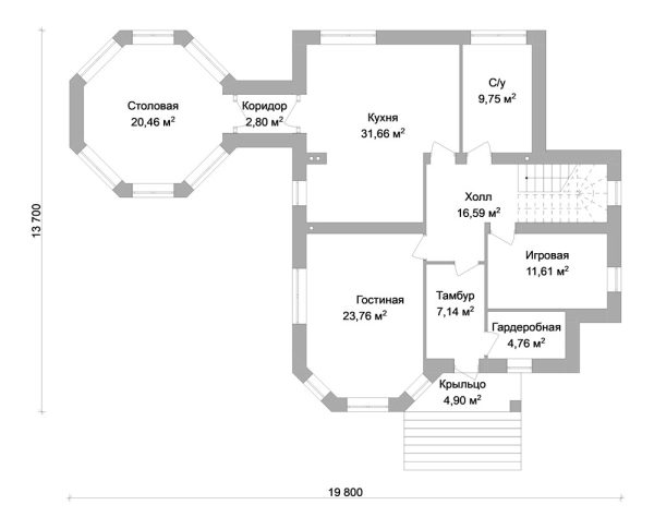 22. Проект дома F-018 Екстерьер Проект дома F-018 - фото 22