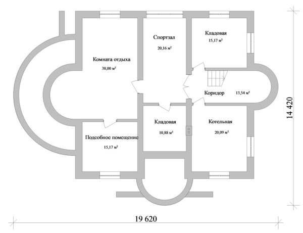 1. Проект дома F-037 Планировка Проект дома F-037 - фото 1