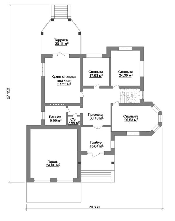 15. Проект дома F-076 Планировка Проект дома F-076 - фото 15