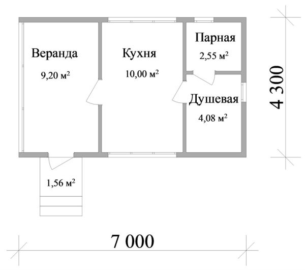 15. Банный павильон с летней кухней G-083 Планировка Проект хоз. постройки G-083 - фото 15