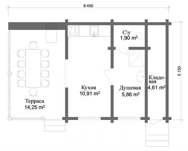 17. Пиртти G-087 Планировка Проект хоз. постройки G-087 - фото 17