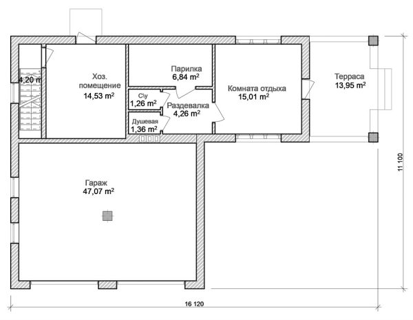 19. Барн-хауз G-088 Планировка Проект хоз. постройки G-088 - фото 19