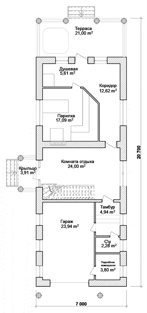 7. Барн-хауз G-089 Планировка Проект хоз. постройки G-089 - фото 7
