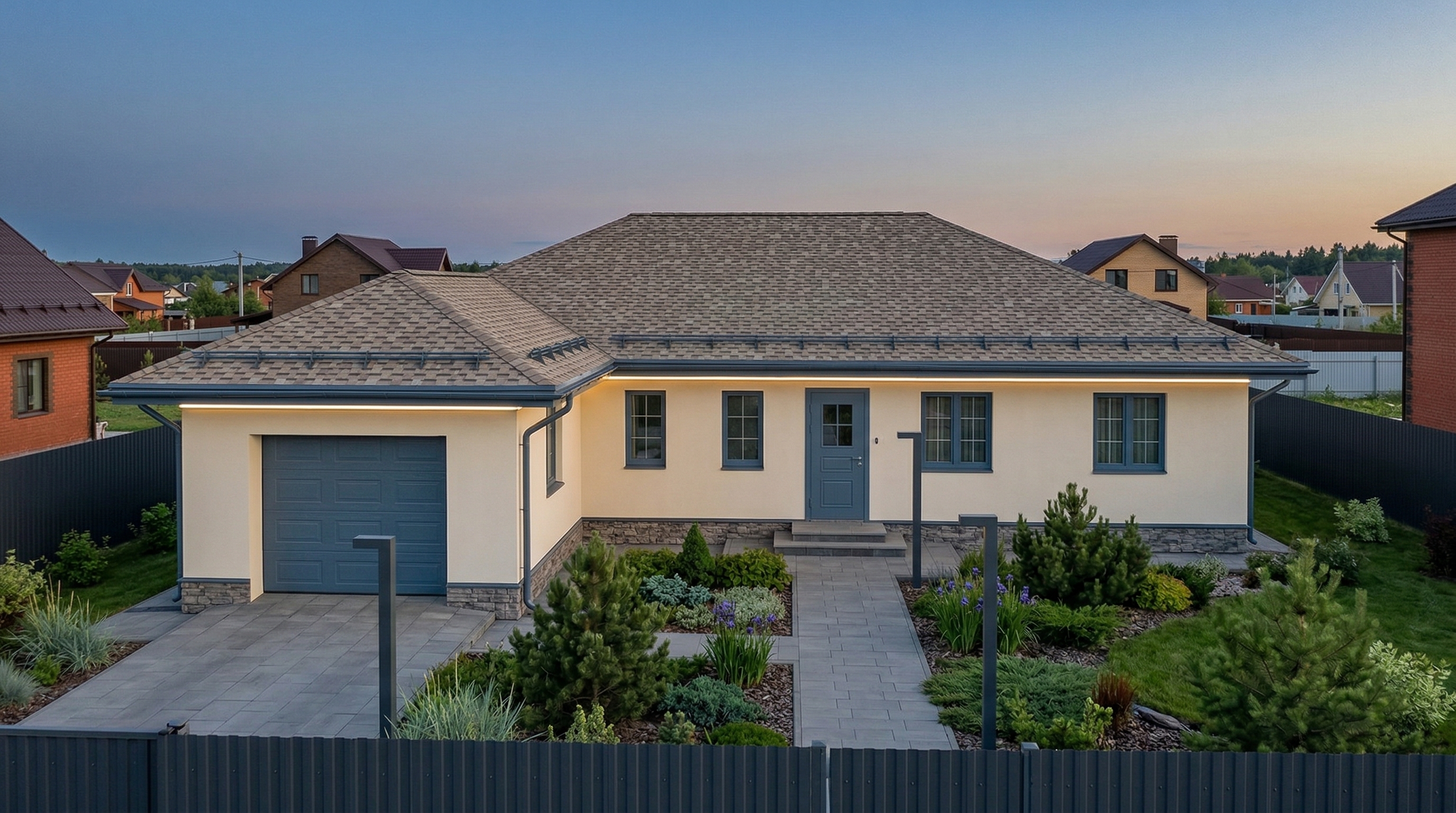 1. Багульник 110 Екстерьер Вид спереди вечером