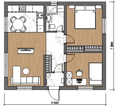 6. Курумкан 70 Планировка мебель