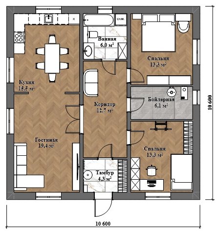 6. Хатаг 100 Планировка мебель