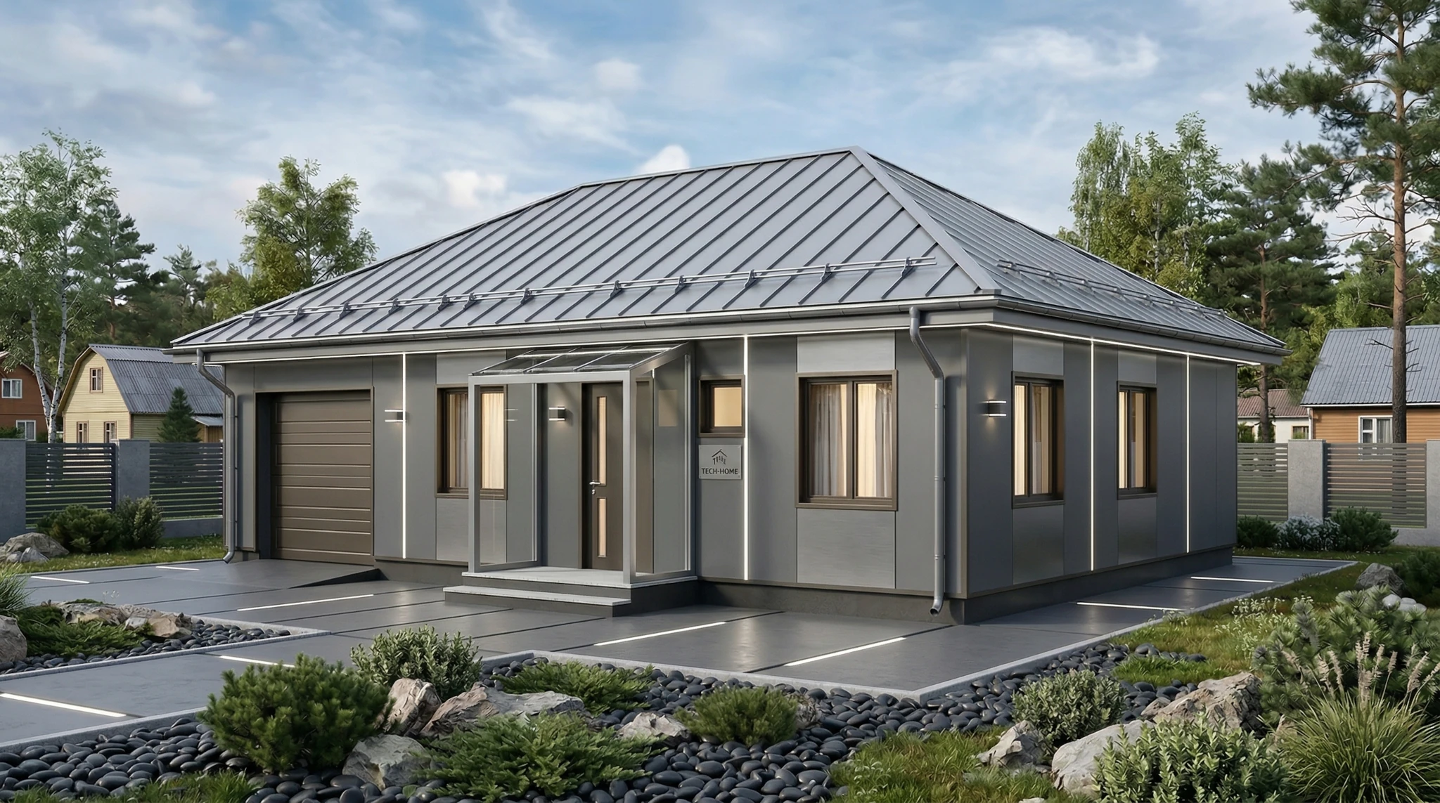 Одноэтажный дом с гаражем 148,5 м2