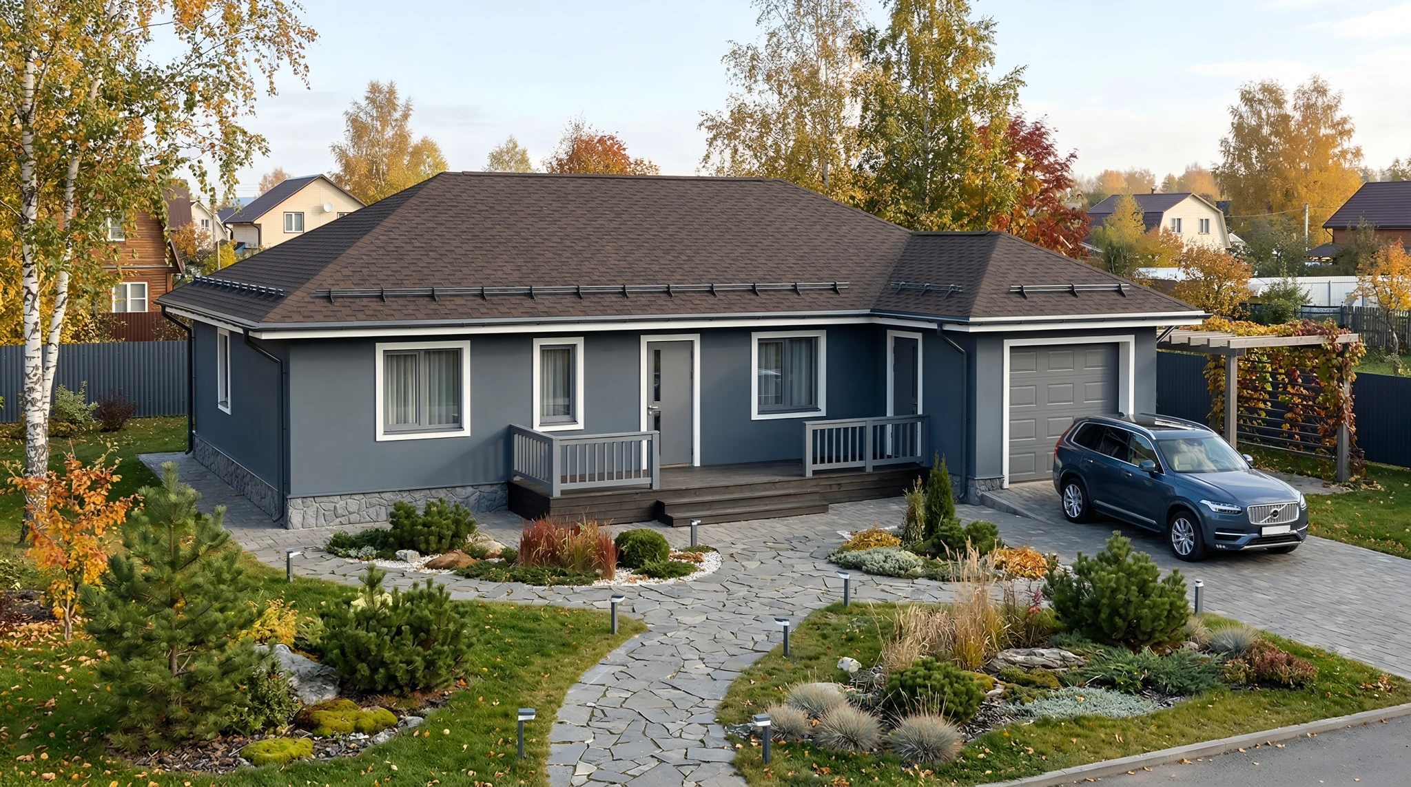 Одноэтажный дом с гаражем 150,5 м2